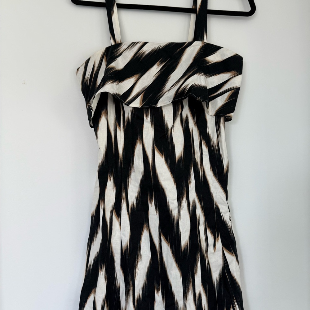 Banana Republic Factory Linen Black and White Midi Dress